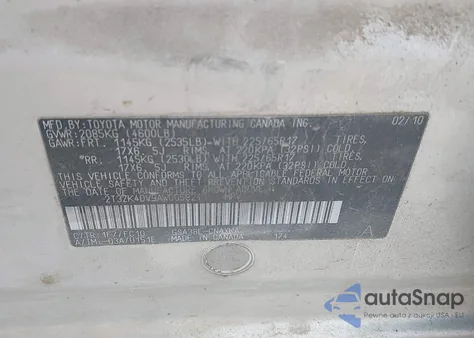 2010 Toyota Rav4 Base V6 from USA, damaged, VIN 2T3ZK4DV9AW005824